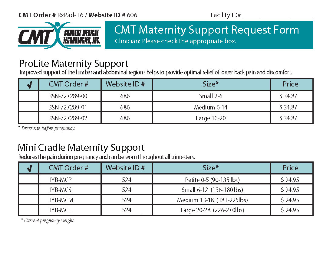 Rx Pad 16 - Maternity Support